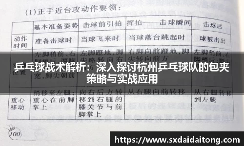 乒乓球战术解析：深入探讨杭州乒乓球队的包夹策略与实战应用